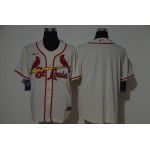 Men's St. Louis Cardinals Blank Cream Stitched MLB Cool Base Nike Jersey