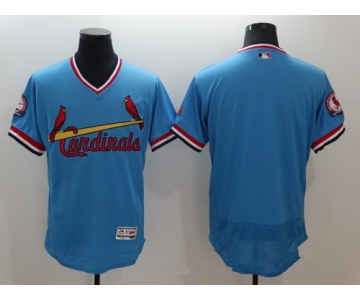 Men's St. Louis Cardinals Blank Light Blue Pullover 2016 Flexbase Majestic Baseball Jersey