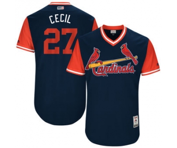 Men's St. Louis Cardinals Brett Cecil Cecil Majestic Navy 2017 Players Weekend Authentic Jersey