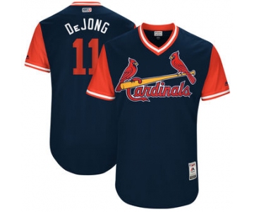 Men's St. Louis Cardinals Paul DeJong DeJong Majestic Navy 2017 Players Weekend Authentic Jersey