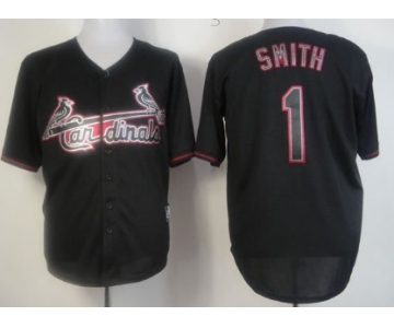 St. Louis Cardinals #1 Ozzie Smith Black Fashion Jersey