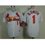 St. Louis Cardinals #1 Ozzie Smith White Cool Base Jersey