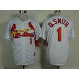 St. Louis Cardinals #1 Ozzie Smith White Cool Base Jersey