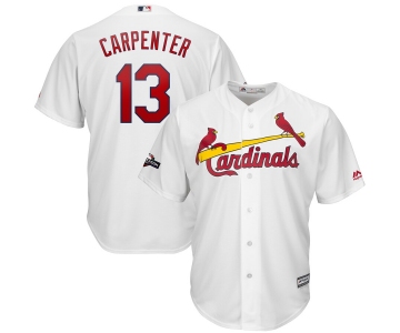 St. Louis Cardinals #13 Matt Carpenter Majestic 2019 Postseason Official Cool Base Player White Jersey