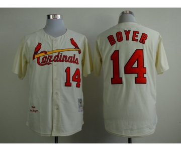 St. Louis Cardinals #14 Ken Boyer 1964 Cream Throwback Jersey