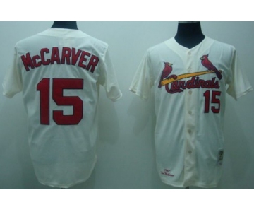 St. Louis Cardinals #15 Tim McCarver 1967 Cream Throwback Jersey