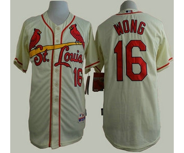 St. Louis Cardinals #16 Kolten Wong Cream Jersey