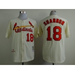 St. Louis Cardinals #18 Mike Shannon 1964 Cream Throwback Jersey
