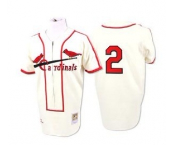 St. Louis Cardinals #2 Red Schoendienst 1946 Cream Throwback Jersey