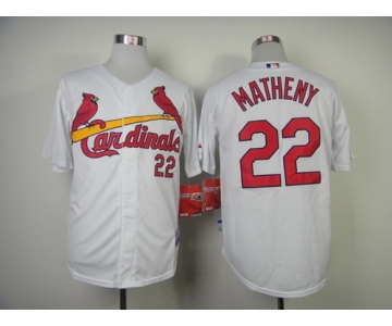 St. Louis Cardinals #22 Mike Matheny White Cool Base Jersey