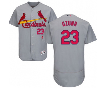 St. Louis Cardinals #23 Marcell Ozuna Grey Flexbase Authentic Collection Stitched MLB Jersey