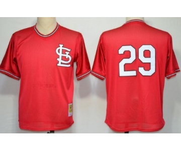 St. Louis Cardinals #29 Vince Coleman 1985 Mesh BP Red Throwback Jersey