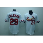St. Louis Cardinals #29 Vince Coleman 1985 White Throwback Jersey