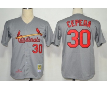 St. Louis Cardinals #30 Orlando Cepeda 1967 Gray Wool Throwback Jersey