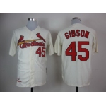 St. Louis Cardinals #45 Bob Gibson 1967 Cream Throwback Jersey