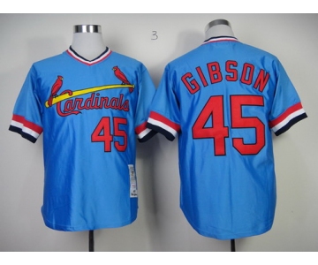 St. Louis Cardinals #45 Bob Gibson 1979 Light Blue Throwback Jersey