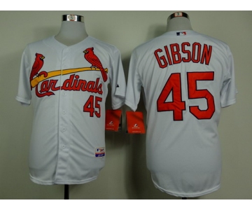 St. Louis Cardinals #45 Bob Gibson White Cool Base Jersey