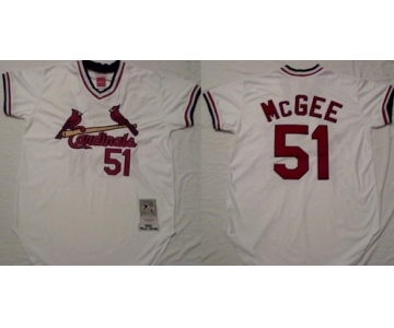 St. Louis Cardinals #51 Willie McGee 1967 Cream Throwback Jersey