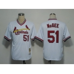 St. Louis Cardinals #51 Willie McGee 1982 White Throwback Jersey