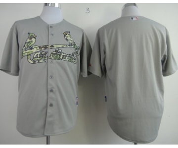 St. Louis Cardinals Blank Gray With Camo Jersey