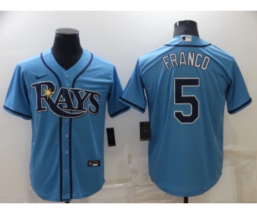 Men's Tampa Bay Rays #5 Wander Franco Light Blue Stitched MLB Cool Base Nike Jersey