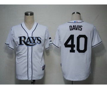 MLB Jerseys Tampa Bay Rays 40 Davis White Cool Base