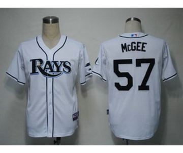 MLB Jerseys Tampa Bay Rays 57 Mcgee White Cool Base