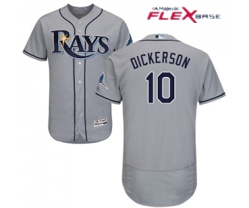 Men's Tampa Bay Rays #10 Corey Dickerson Gray Road Stitched MLB Majestic Flex Base Jersey