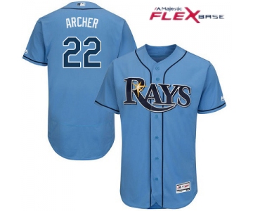 Men's Tampa Bay Rays #22 Chris Archer Light Blue Alternate Stitched MLB Majestic Flex Base Jersey