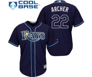 Men's Tampa Bay Rays #22 Chris Archer Navy Blue Alternate Stitched MLB Majestic Cool Base Jersey