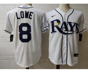 Men's Tampa Bay Rays #8 Brandon Lowe White Stitched MLB Cool Base Nike Jersey