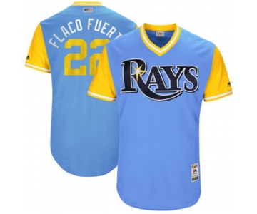 Men's Tampa Bay Rays Chris Archer Flaco Fuerte Majestic Light Blue 2017 Players Weekend Authentic Jersey