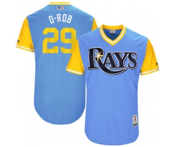 Men's Tampa Bay Rays Daniel Robertson D-Rob Majestic Light Blue 2017 Players Weekend Authentic Jersey