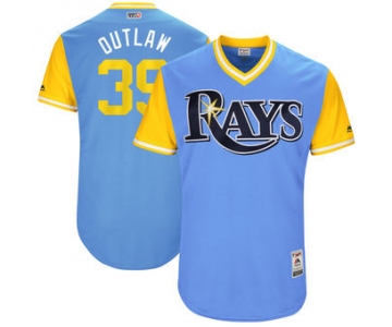 Men's Tampa Bay Rays Kevin Kiermaier Outlaw Majestic Light Blue 2017 Players Weekend Authentic Jersey