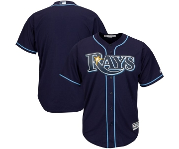 Men's Tampa Bay Rays Navy Blue Blank Replica Cool Base Alternate Jersey