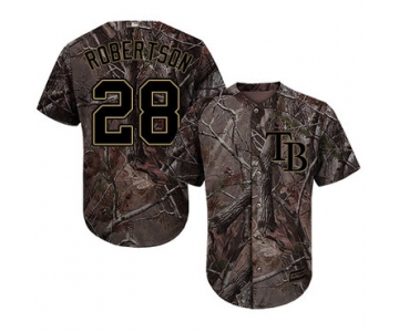 Tampa Bay Rays #28 Daniel Robertson Camo Realtree Collection Cool Base Stitched MLB Jersey