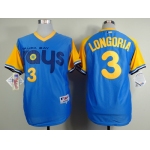 Tampa Bay Rays #3 Evan Longoria 1988 Light Blue Jersey