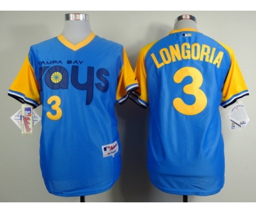 Tampa Bay Rays #3 Evan Longoria 1988 Light Blue Jersey