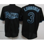 Tampa Bay Rays #3 Evan Longoria Black Fashion Jersey