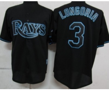 Tampa Bay Rays #3 Evan Longoria Black Fashion Jersey