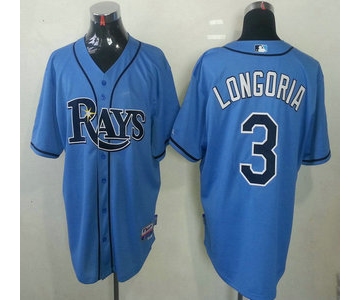 Tampa Bay Rays #3 Evan Longoria Light Blue Cool Base MLB Jersey