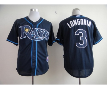 Tampa Bay Rays #3 Evan Longoria Navy Blue Jersey