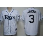 Tampa Bay Rays #3 Evan Longoria White Jersey