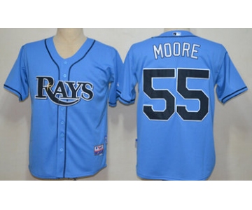 Tampa Bay Rays #55 Matt Moore Light Blue Jersey