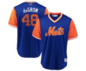 Men's New York Mets 48 Jacob deGrom deGrom Majestic Royal 2018 Players' Weekend Cool Base Jersey