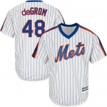 Mets #48 Jacob DeGrom White(Blue Strip) Alternate Cool Base Stitched Youth Baseball Jersey