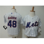 Toddler New York Mets #48 Jacob deGrom White Home MLB Majestic Baseball Jersey