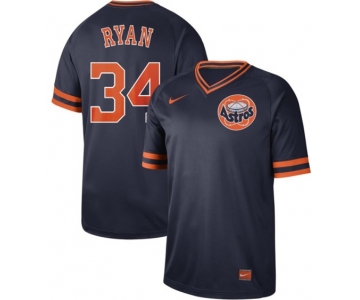 Astros #34 Nolan Ryan Navy Authentic Cooperstown Collection Stitched Baseball Jersey