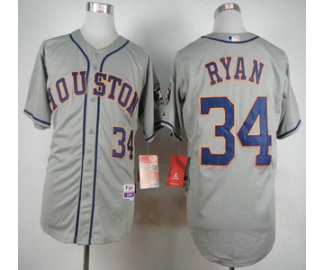 Men's Houston Astros #34 Nolan Ryan Gray Cool Base Jersey