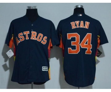 Men's Houston Astros #34 Nolan Ryan Retired Navy Blue Stitched MLB Majestic Cool Base Jersey